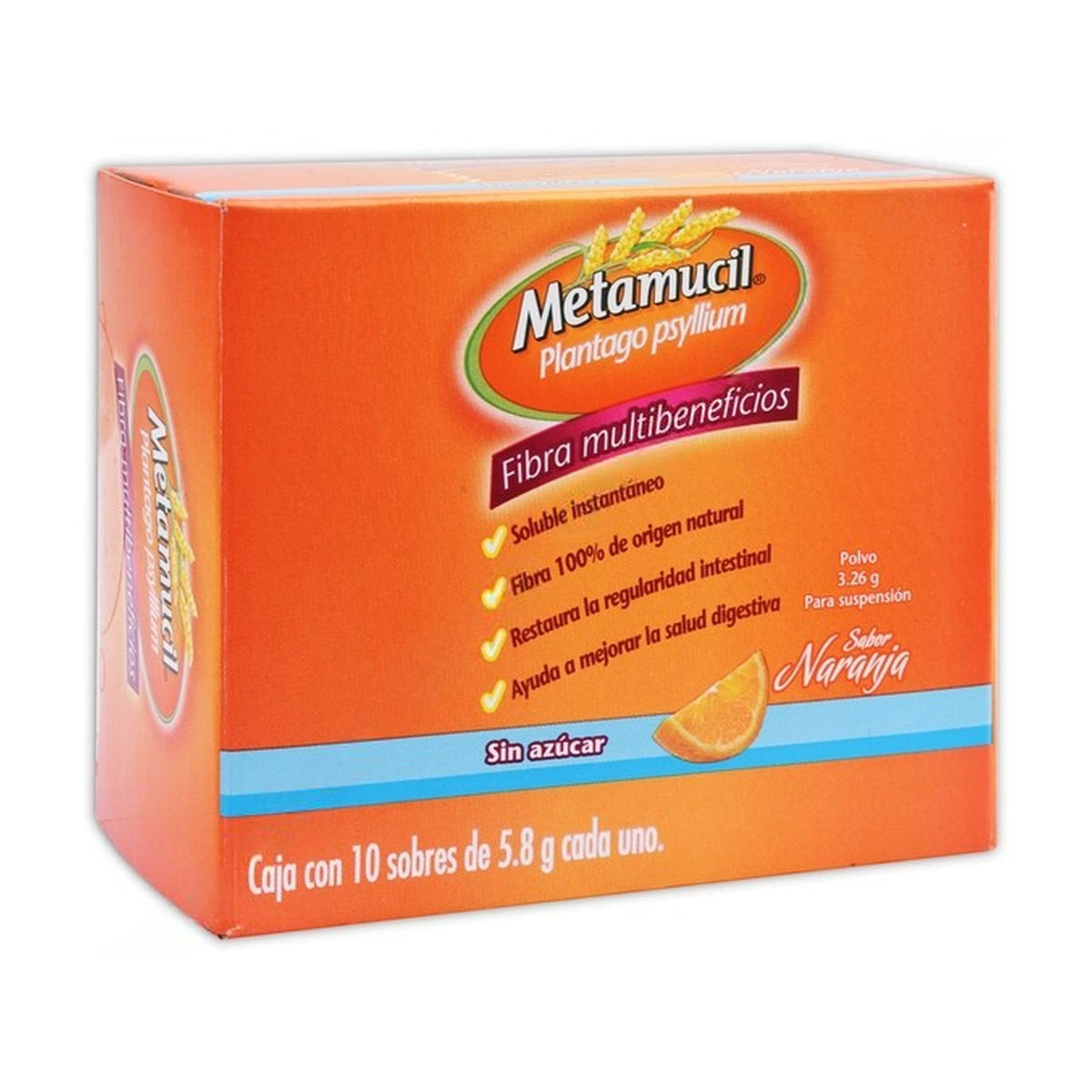 METAMUCIL 10 SOBRES SABOR NARANJA 5,8 G