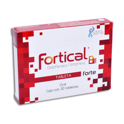 Fortical Forte Tabletas C30 (Diclofenaco / Vitamina B1 B6 B12 50/50/50/1 mg ) Serral
