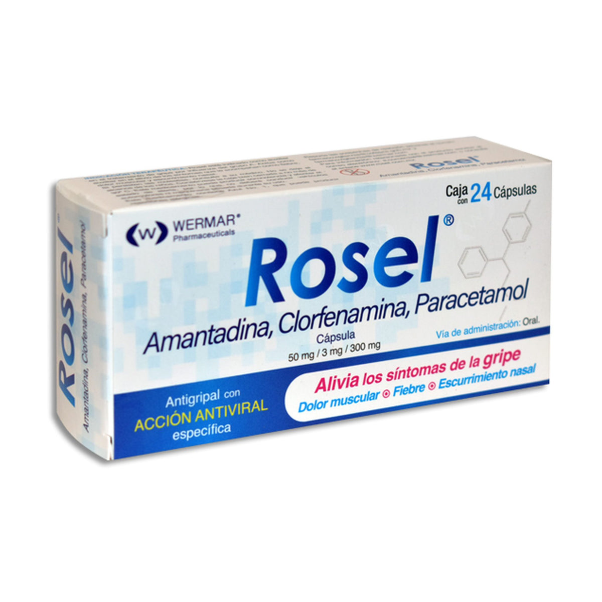 AMANTADINA(ROSEL) 24 CAPS 50/3/300 MG