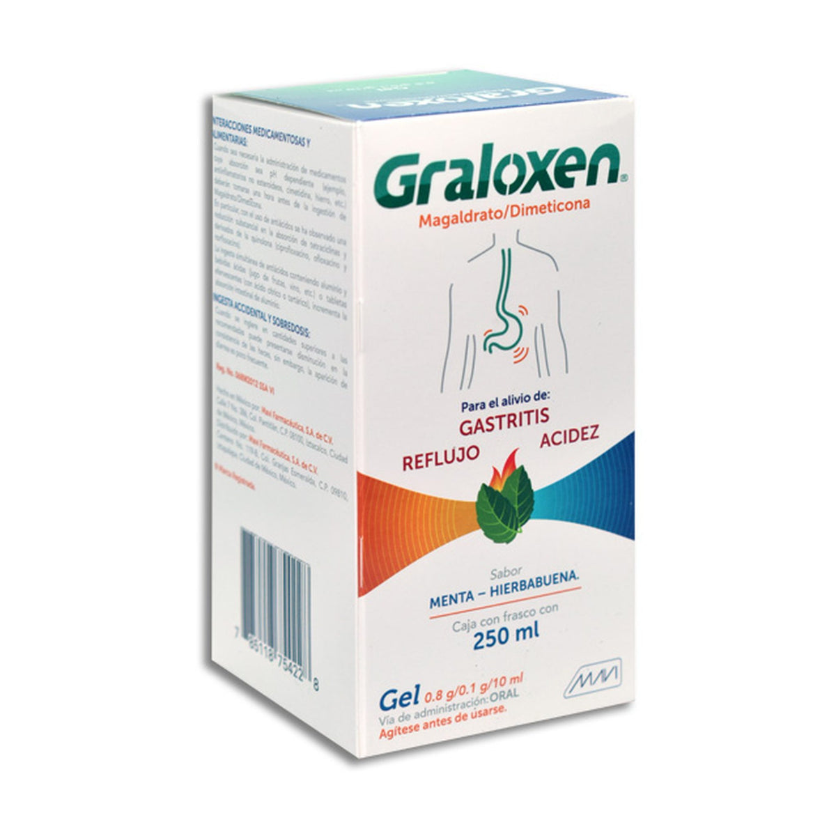 GRALOXEN 1 GEL 0.8 MG/0.1 G/ 250 ML