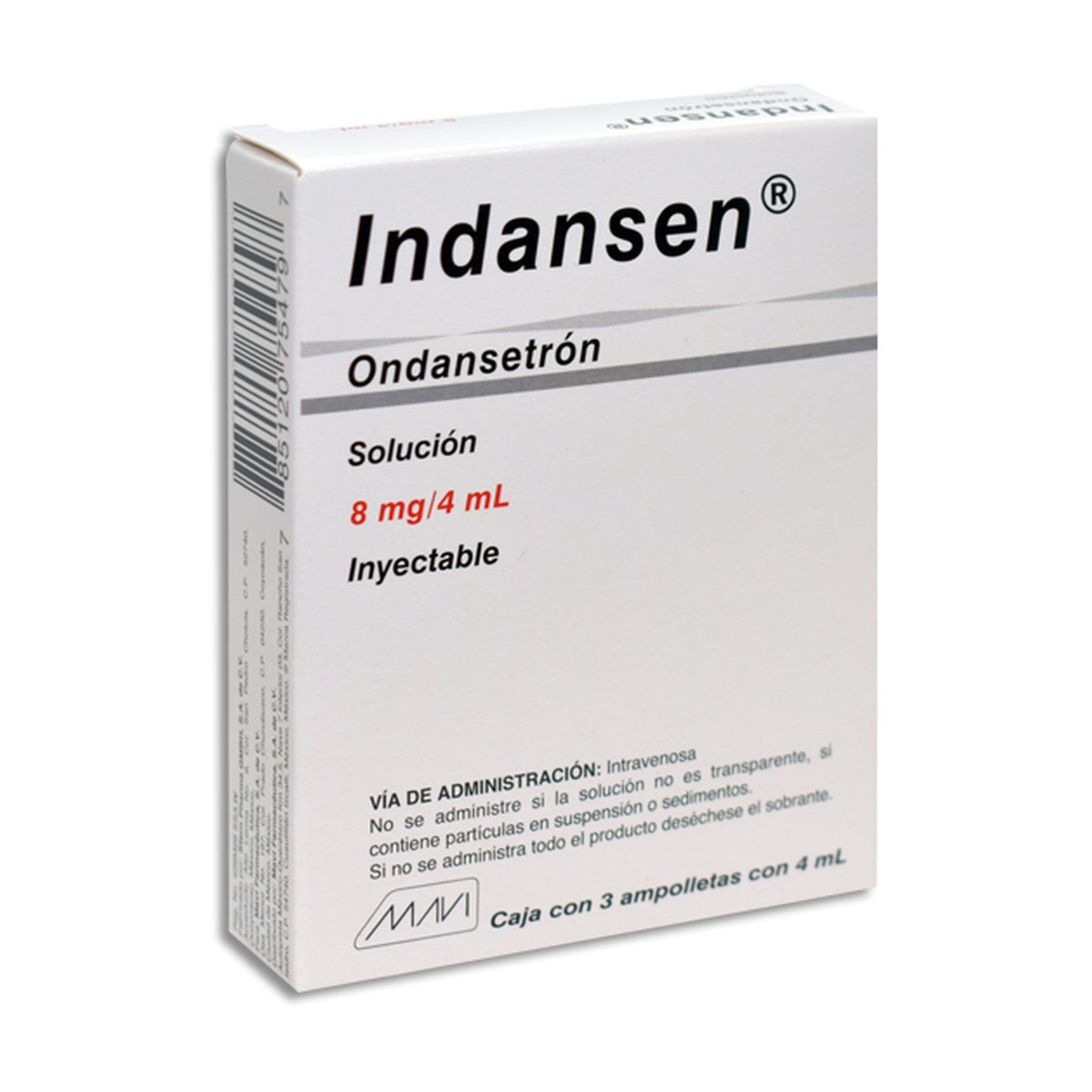 INDANSEN 3 AMP 8MG/4 ML