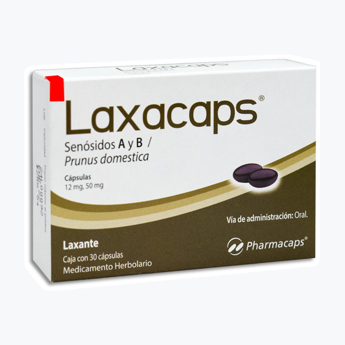 Laxacaps 12/50 gm Perlas C30 (Senosidos A y B / Prunus Domestica) Pharmacaps