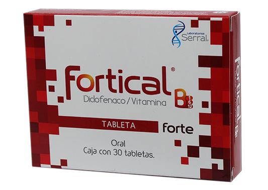 Fortical Forte Tabletas C30 (Diclofenaco / Vitamina B1 B6 B12 50/50/50/1 mg )