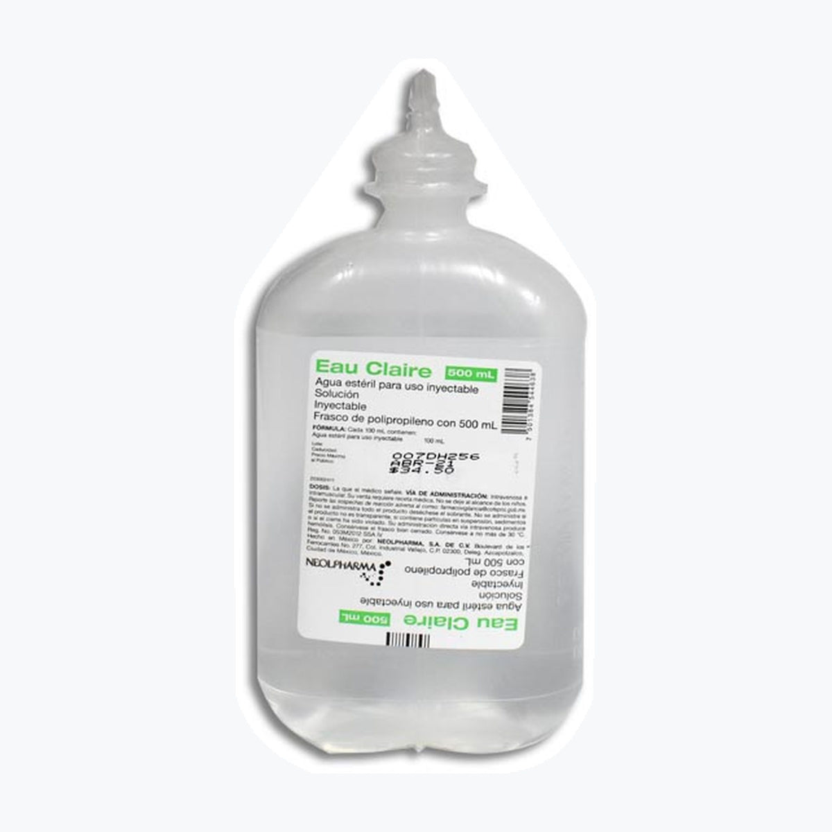 AGUA INYECTABLE 1 ENVASE 500 ML