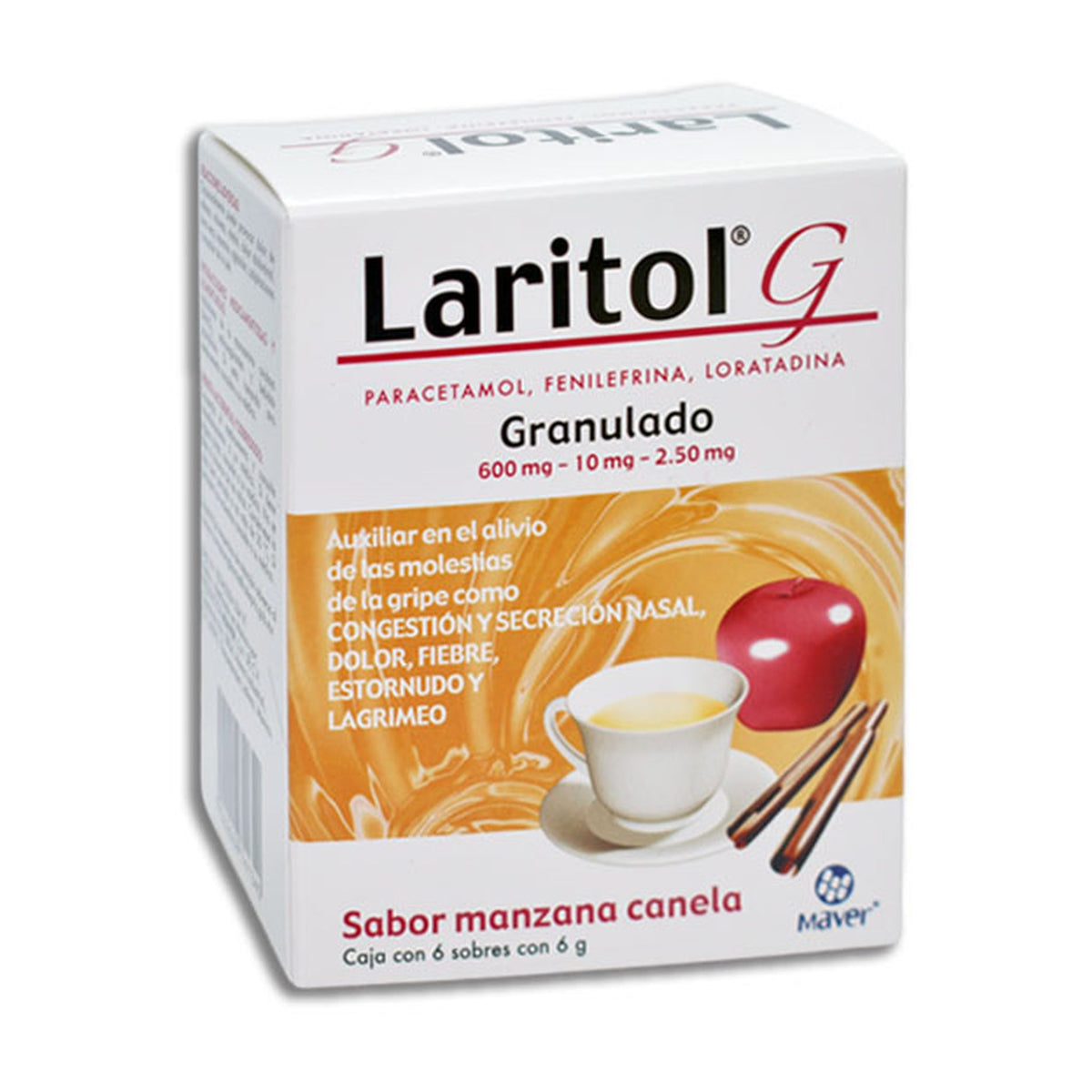 LARITOL G GRAN 6 SOB 600/10/2.5 MG