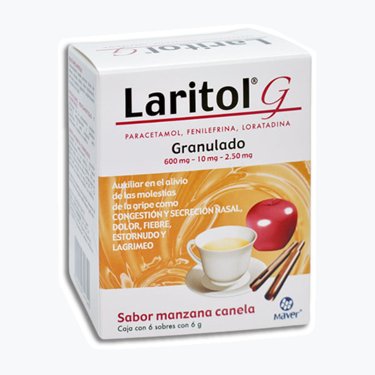 LARITOL G GRAN 6 SOB 600/10/2.5 MG