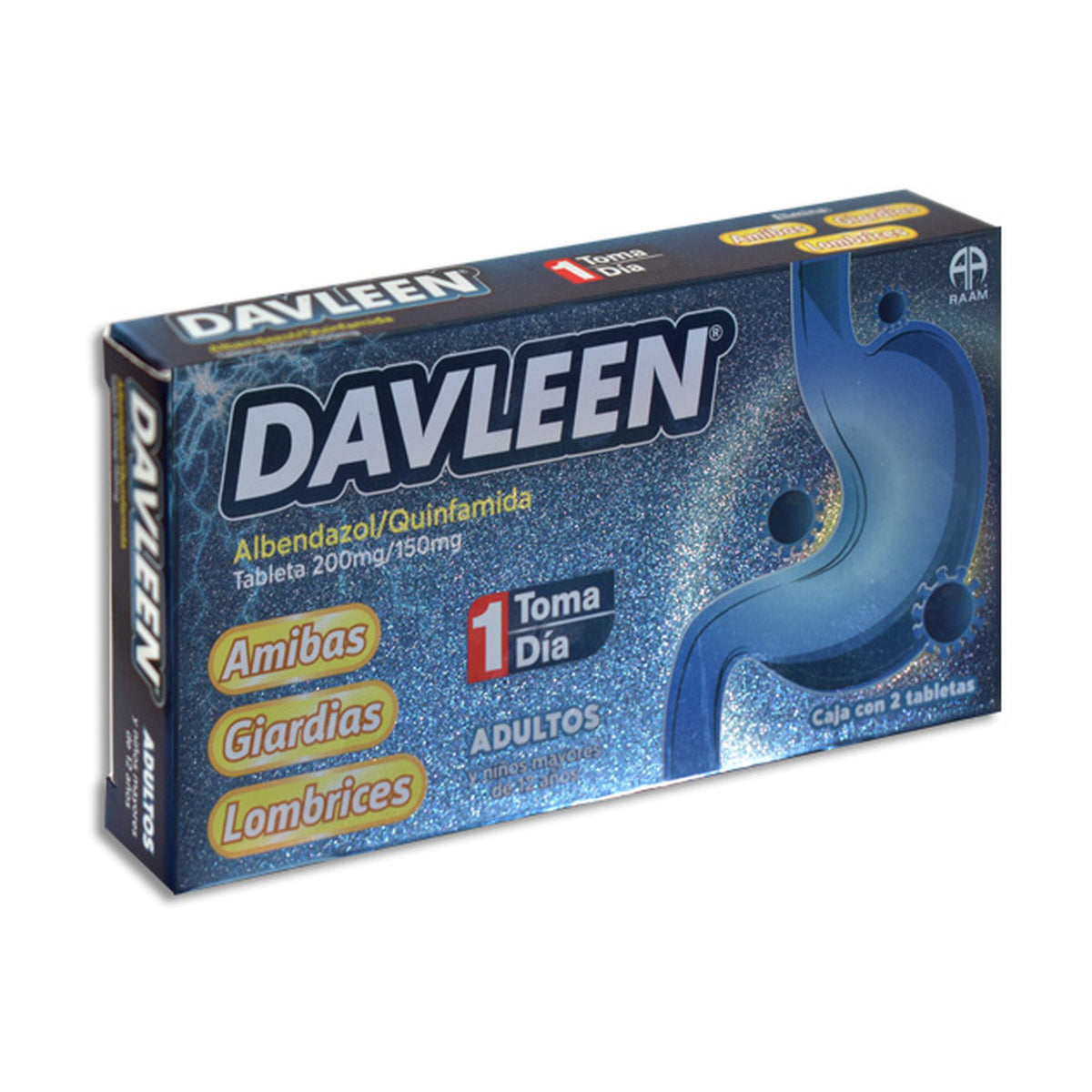 DAVLEEN CAJA CON 2 TABLETAS 200MG/150MG