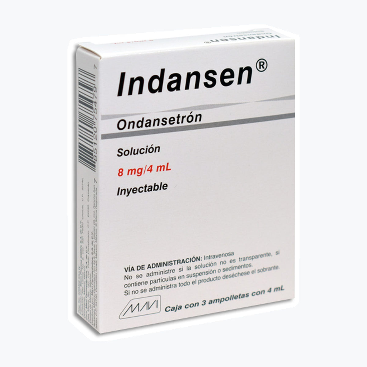 INDANSEN 3 AMP 8MG/4 ML
